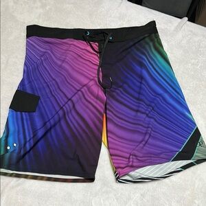 OP Dynamic Purple and Blue Swim Board Shorts with Gradient